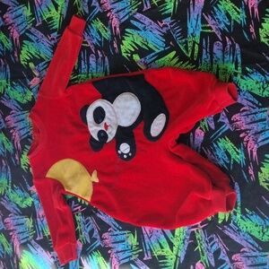 VTG Little Me By Schwab Velvet Panda Balloon Sleeper